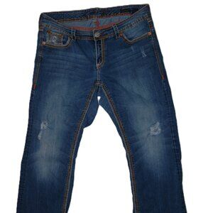 Seven7 Bootcut Jeans Sz 16 Distressed Denim Low Rise
